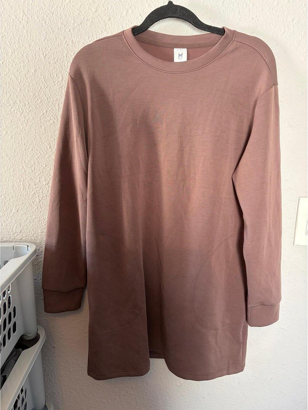 NWT Member's Mark Luxe Dress Brown size L. Lululemon Softstreme type material